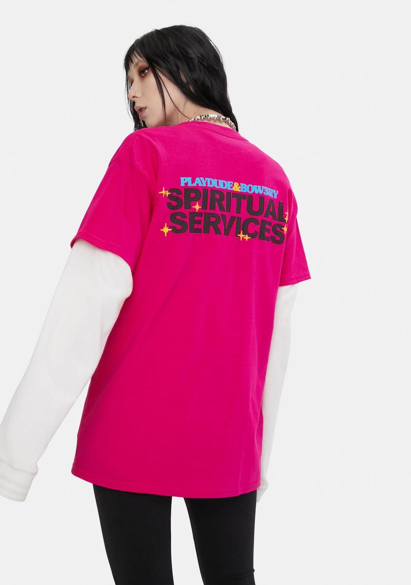 X Playdude Spiritual Services Graphic Tee sold by Dolls Kill product image thumbnail 4