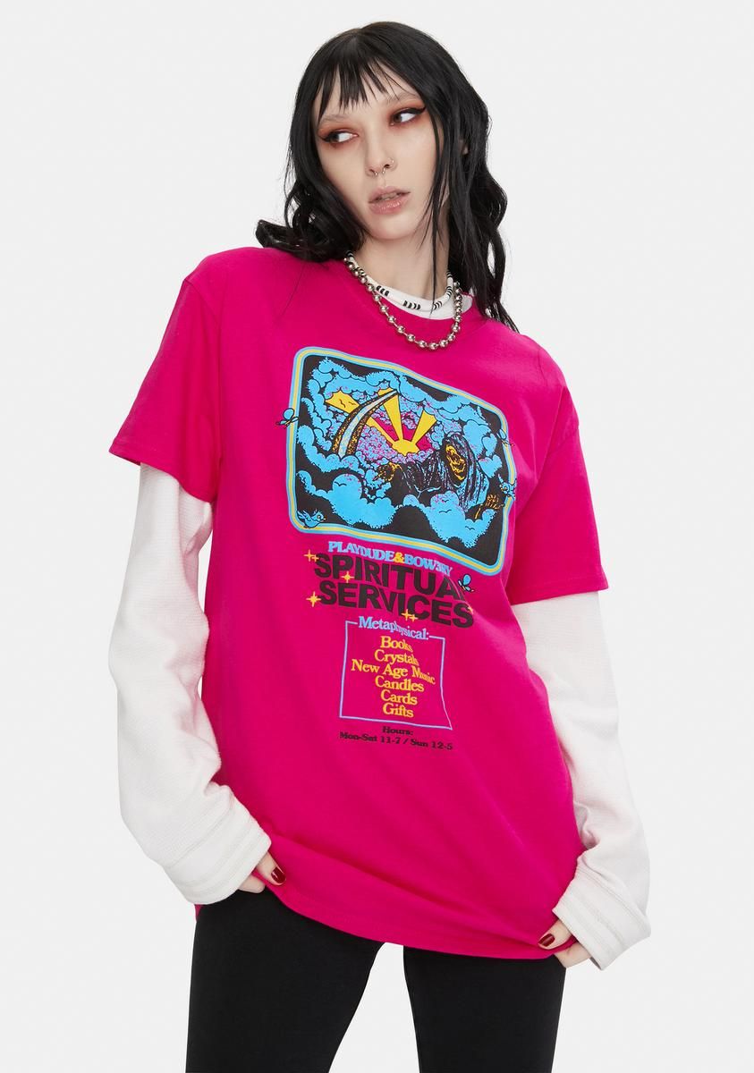X Playdude Spiritual Services Graphic Tee sold by Dolls Kill