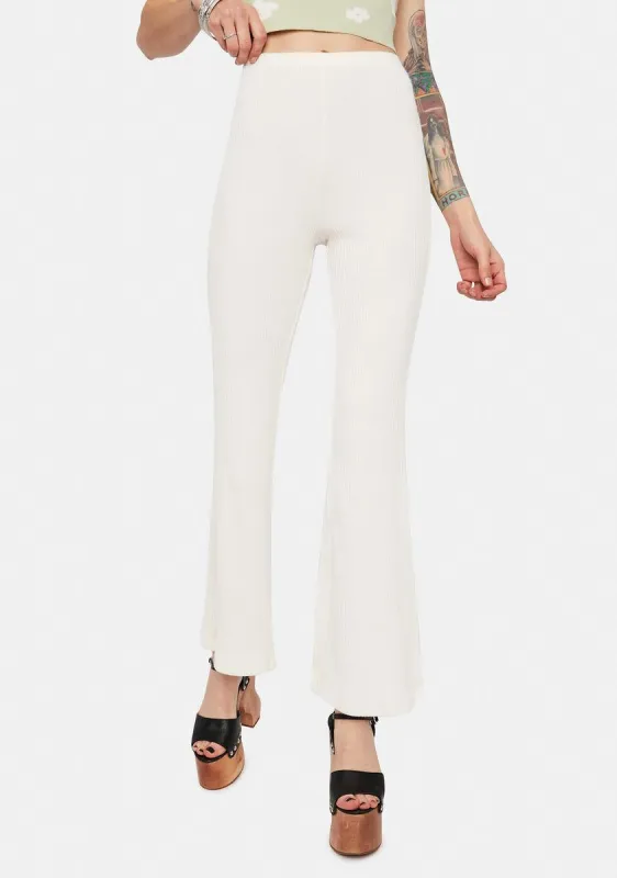 Bone Stuck In The Middle High Waist Flares sold by Dolls Kill