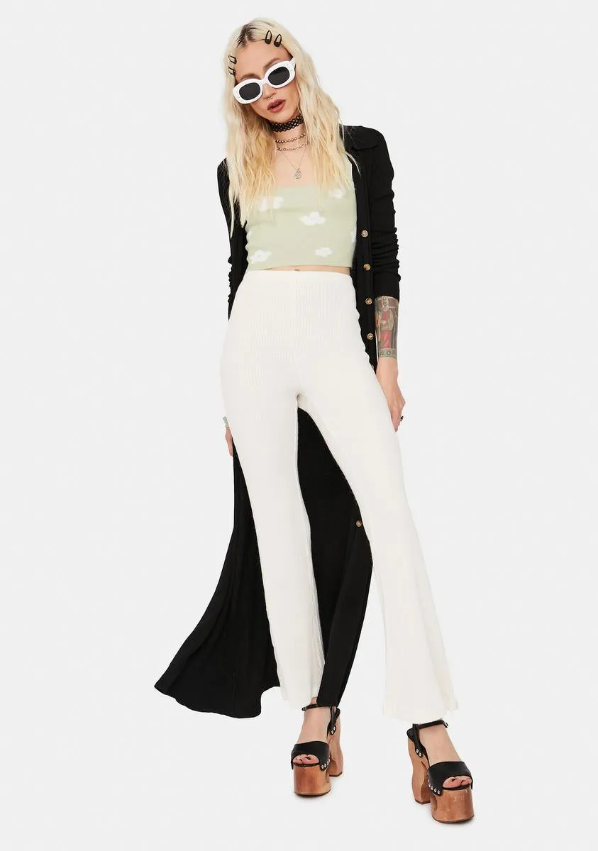 Bone Stuck In The Middle High Waist Flares sold by Dolls Kill product image thumbnail 2