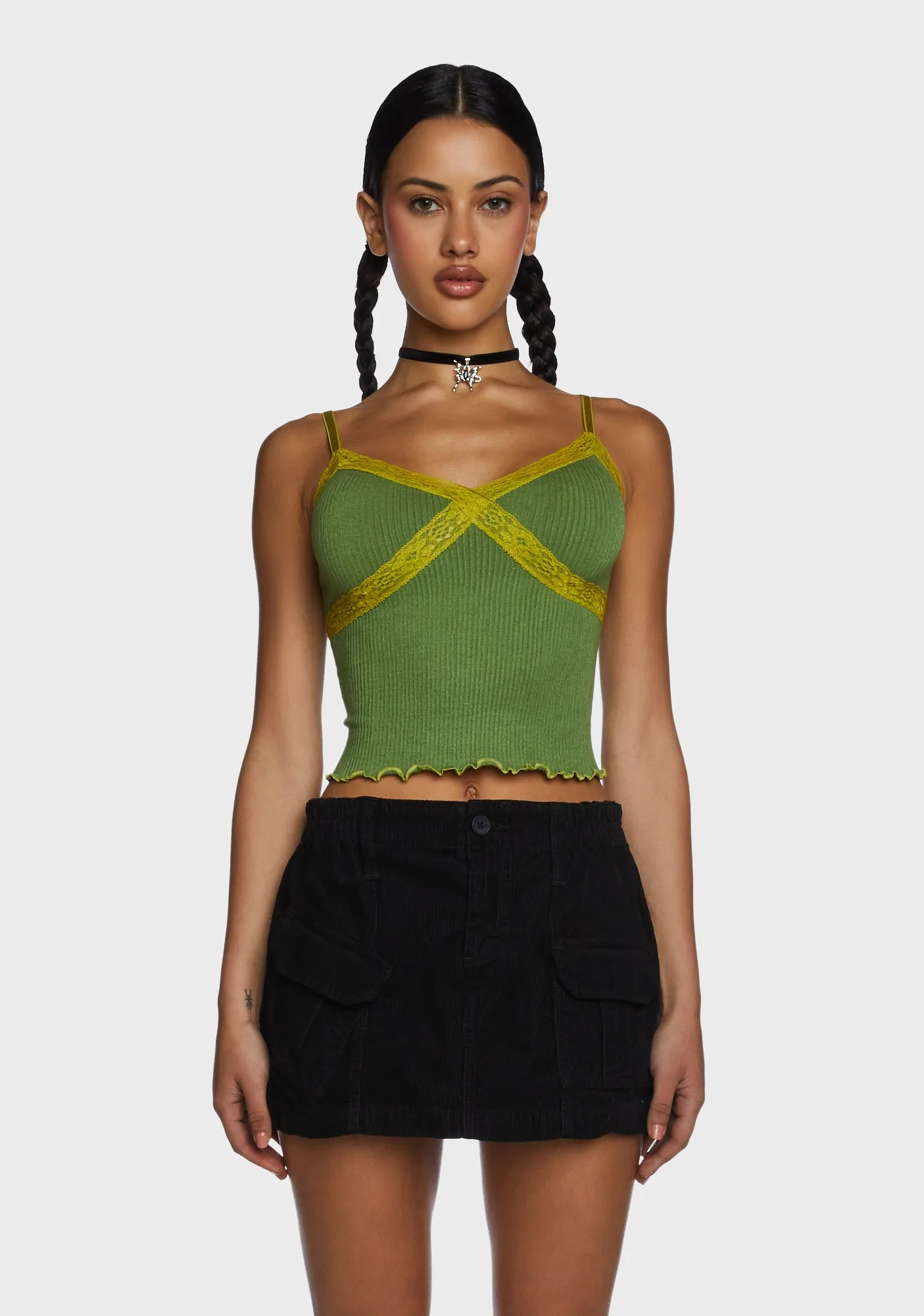 Contrast Lace Cami Top sold by Dolls Kill