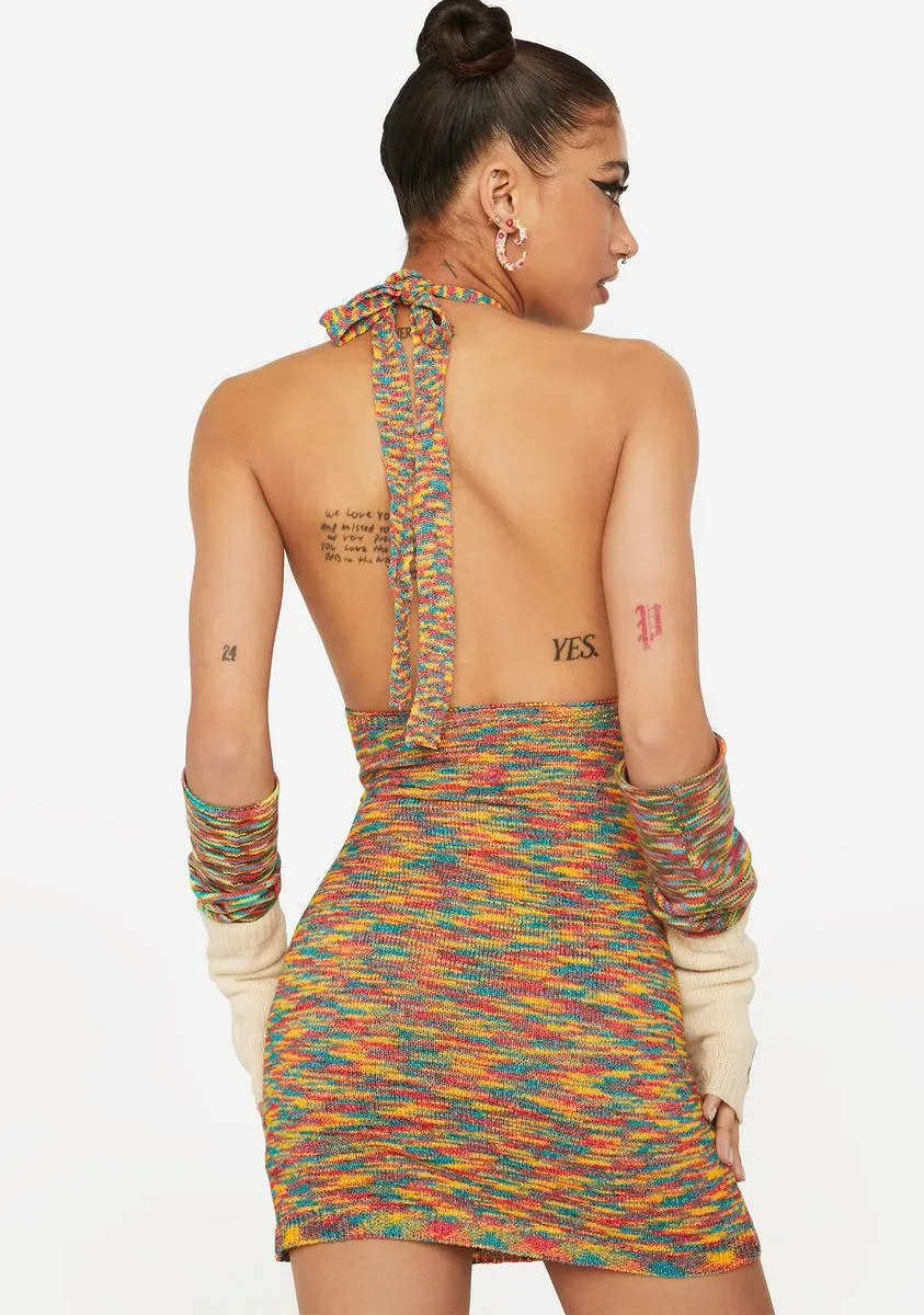 Trippy Sunset Tease Keyhole Mini Dress sold by Dolls Kill product image thumbnail 4