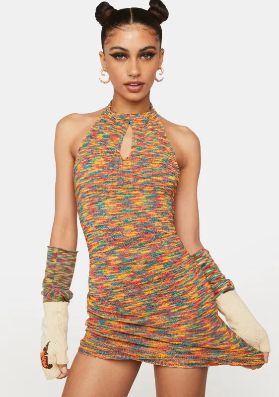 Trippy Sunset Tease Keyhole Mini Dress sold by Dolls Kill