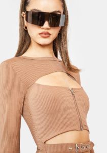 Never Basic Ribbed Cutout Top sold by Dolls Kill