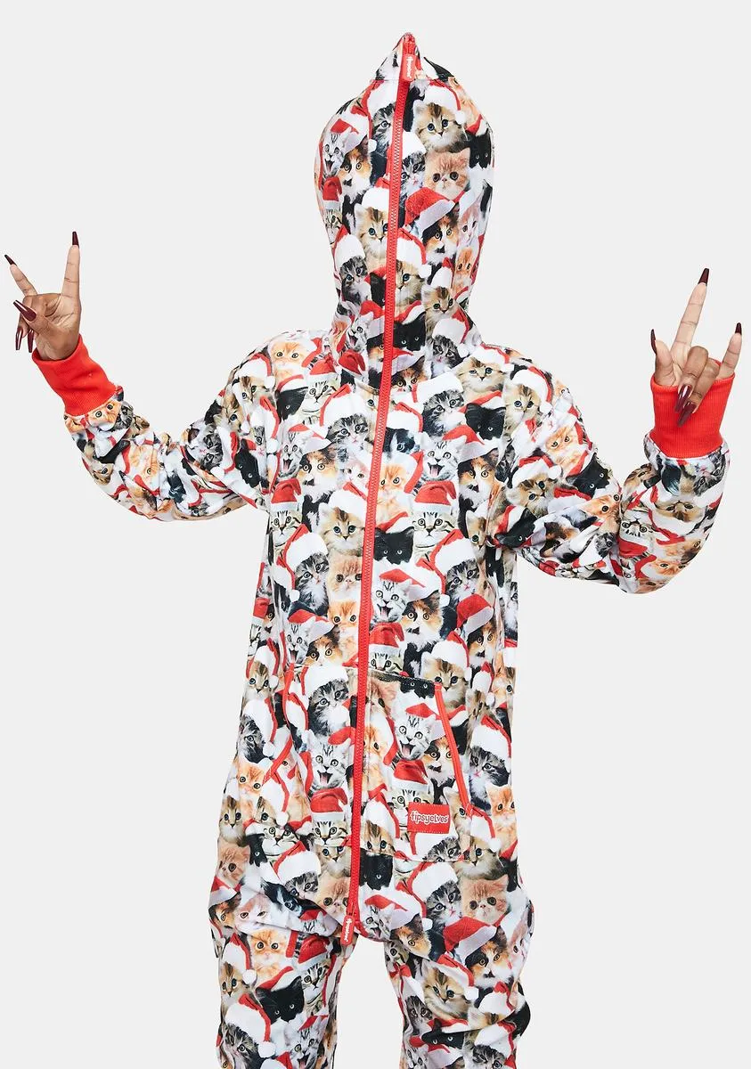 Meowy Christmas Hooded Jumpsuit sold by Dolls Kill product image thumbnail 4
