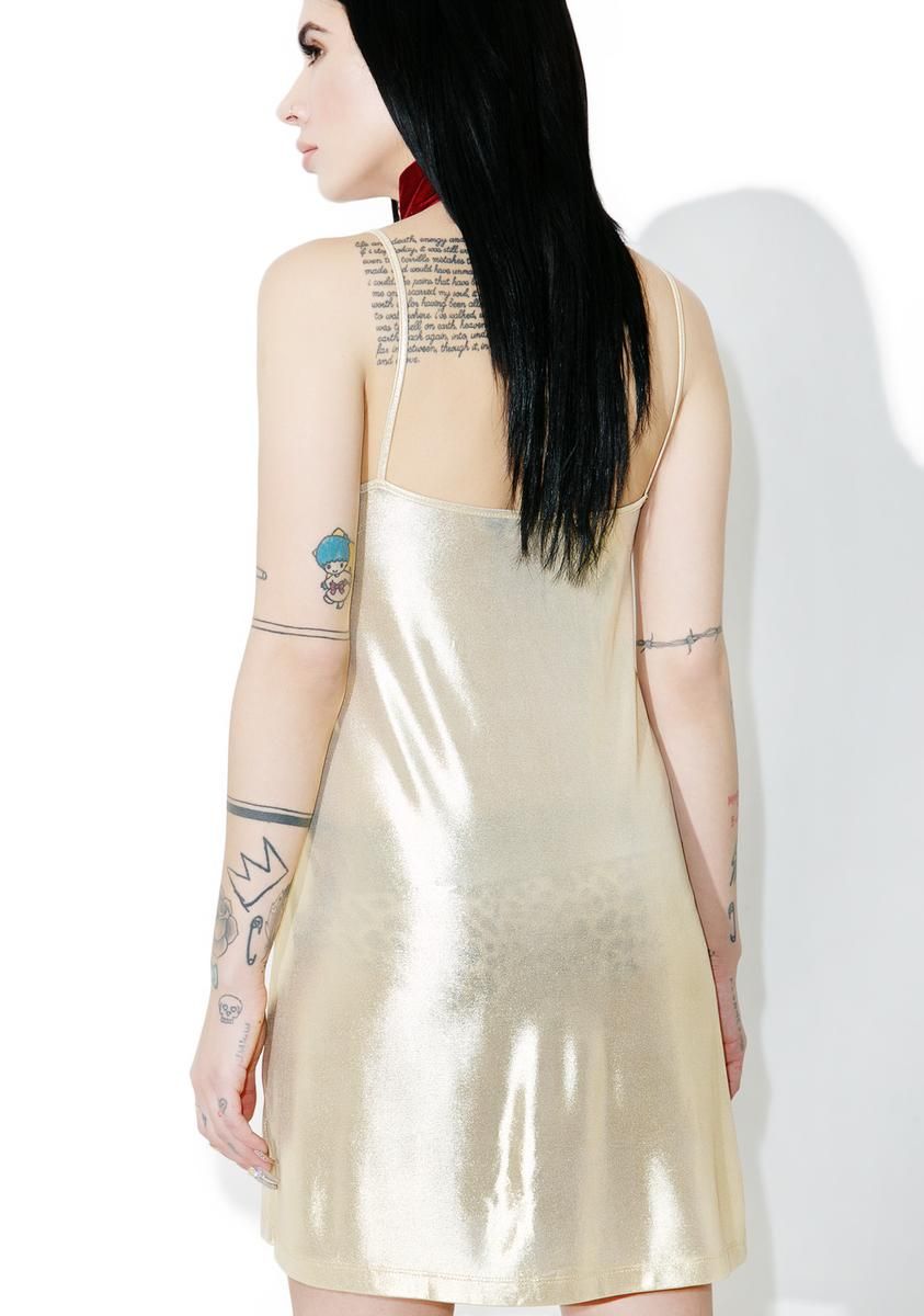 Gold Londe Slip Dress sold by Dolls Kill product image thumbnail 4