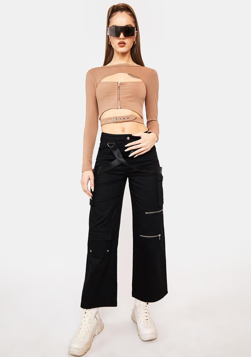 Never Basic Ribbed Cutout Top sold by Dolls Kill product image thumbnail 3