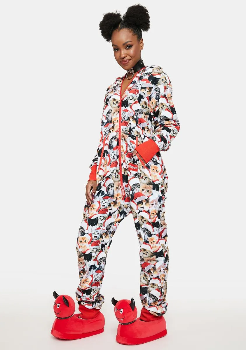 Meowy Christmas Hooded Jumpsuit sold by Dolls Kill product image thumbnail 2