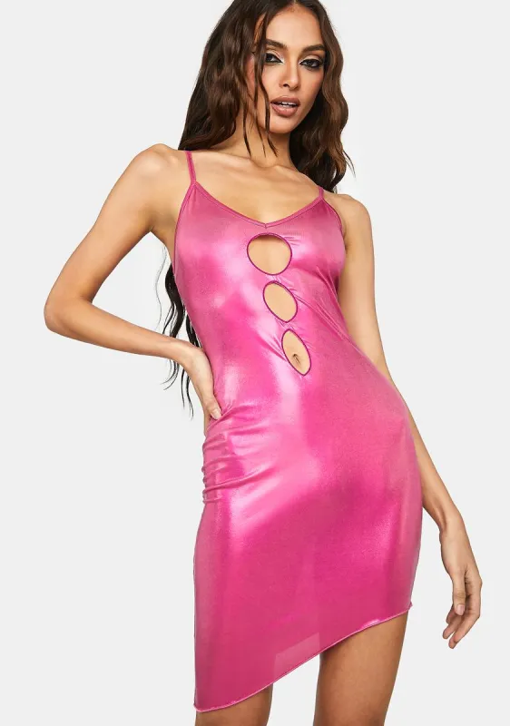 Pink Cutout Strappy Mini Dress sold by Dolls Kill