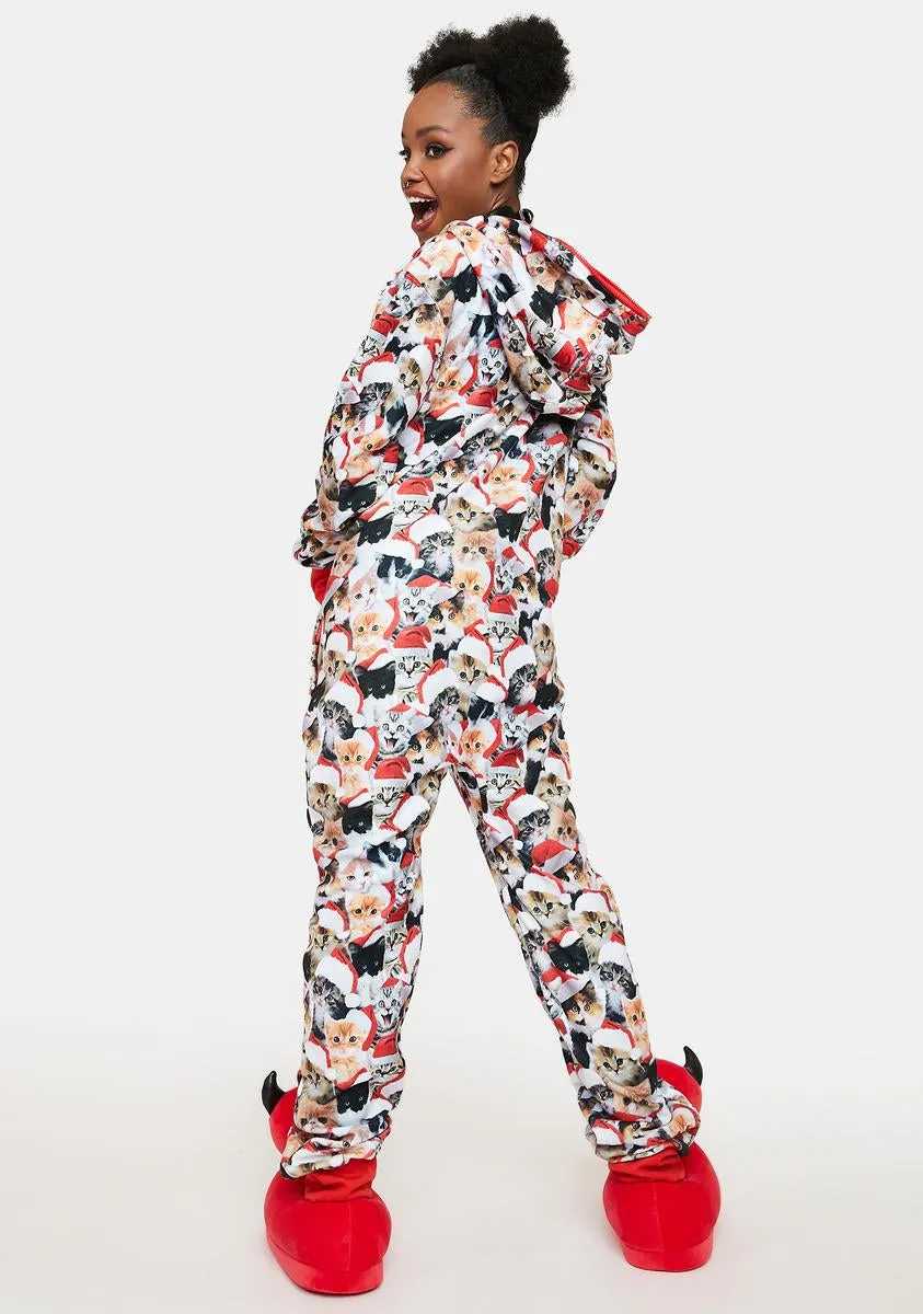 Meowy Christmas Hooded Jumpsuit sold by Dolls Kill product image thumbnail 5