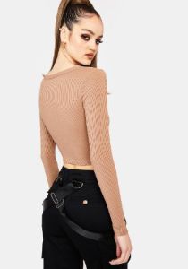 Never Basic Ribbed Cutout Top sold by Dolls Kill