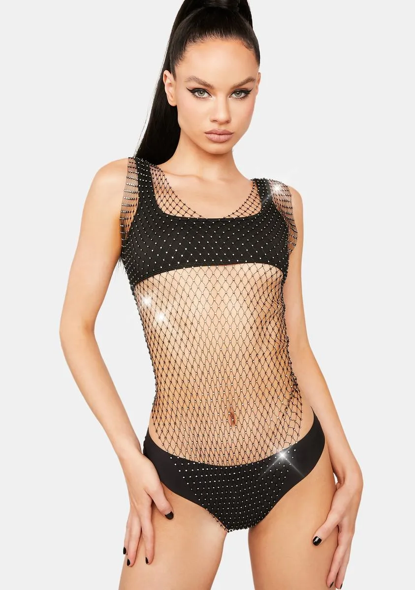 Bling Chaser Fishnet Bodysuit sold by Dolls Kill