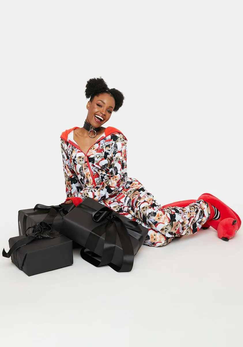 Meowy Christmas Hooded Jumpsuit sold by Dolls Kill product image thumbnail 3