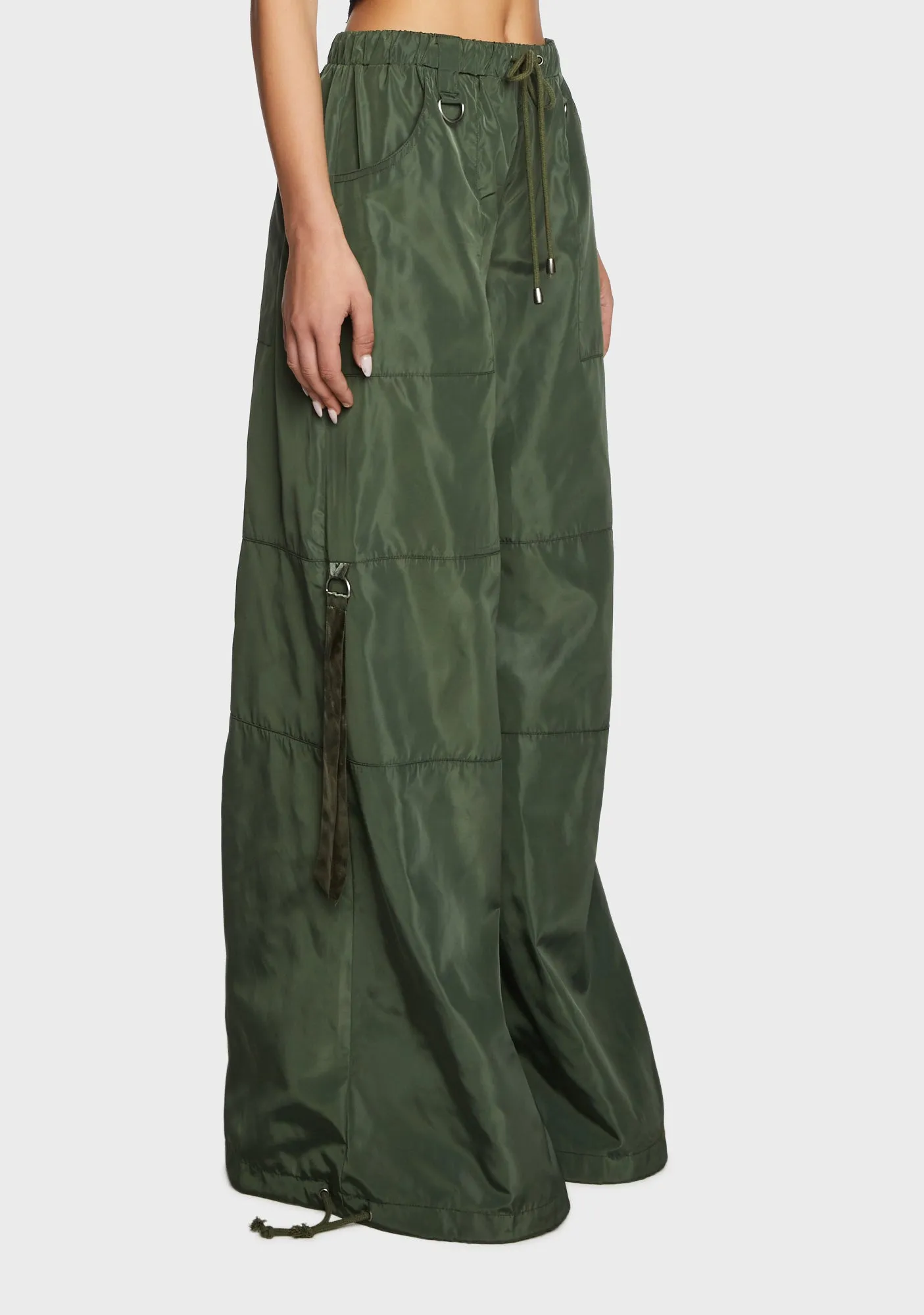 Punk Cred Wide Leg Pants - Olive sold by Dolls Kill product image thumbnail 5