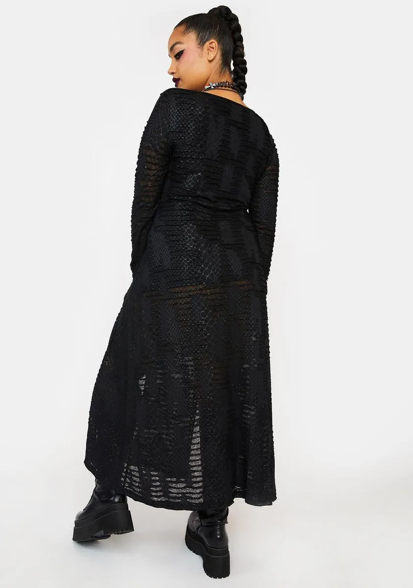 Plus Dark Snake Scale Maxi Dress sold by Dolls Kill product image thumbnail 4