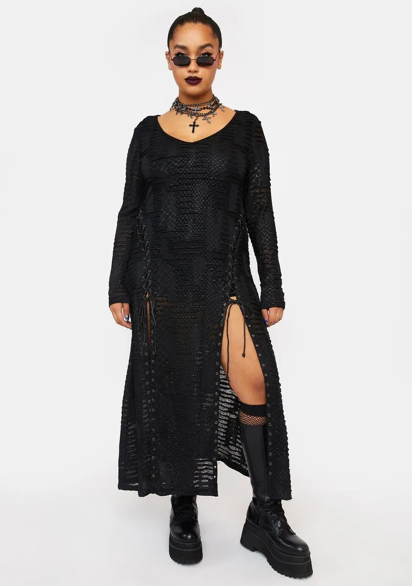 Plus Dark Snake Scale Maxi Dress sold by Dolls Kill product image thumbnail 3