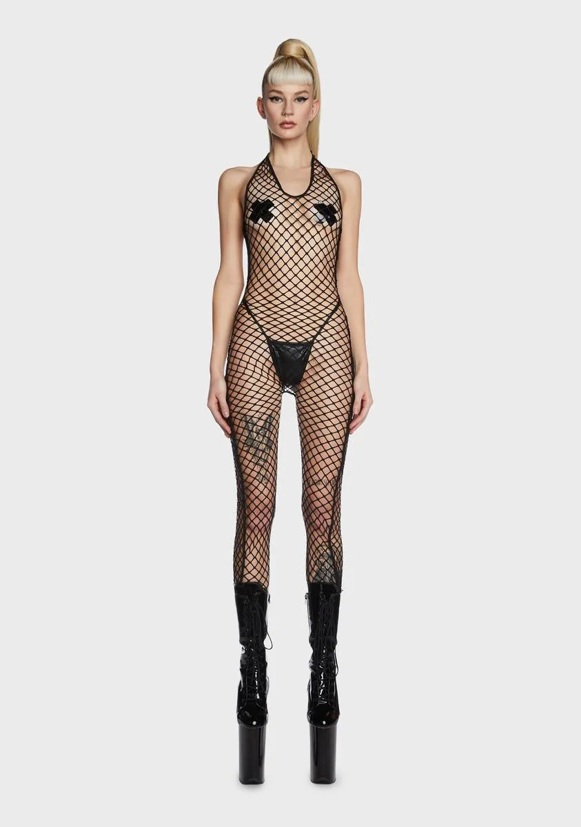 Expert On Everything Fishnet Jumpsuit sold by Dolls Kill