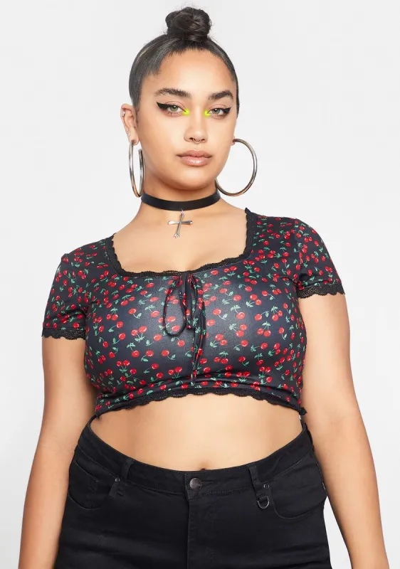 Plus Noir Take A Taste Crop Tee sold by Dolls Kill