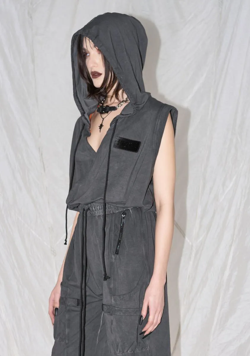 Synth Unisex Hooded Washed Cotton Jumpsuit sold by Dolls Kill product image thumbnail 3