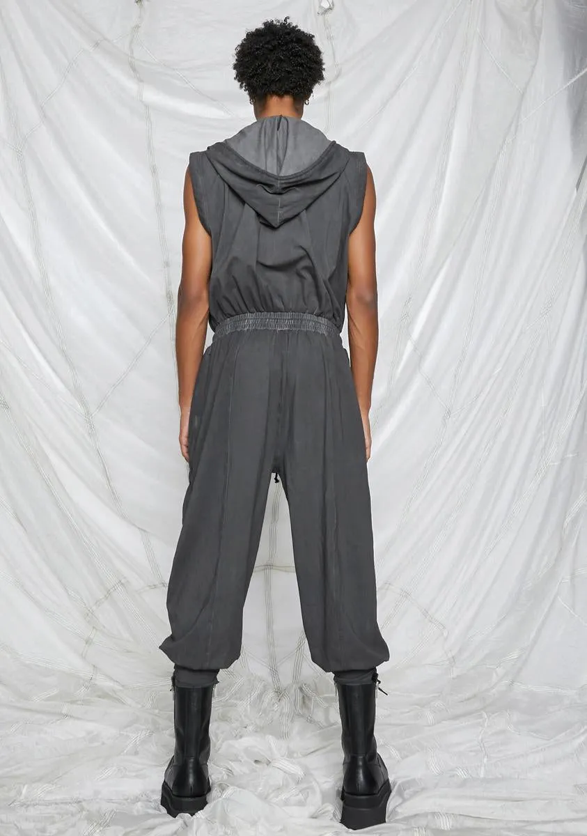 Synth Unisex Hooded Washed Cotton Jumpsuit sold by Dolls Kill product image thumbnail 5