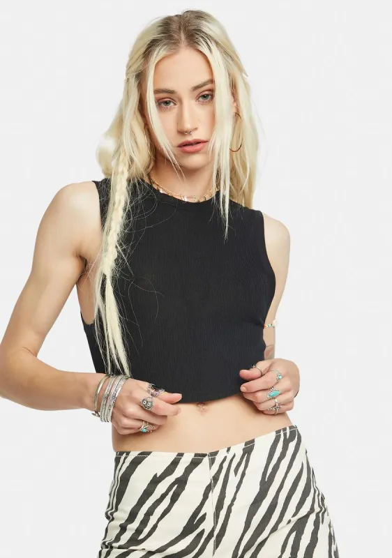 Muscle Up Ribbed Crop Tank sold by Dolls Kill