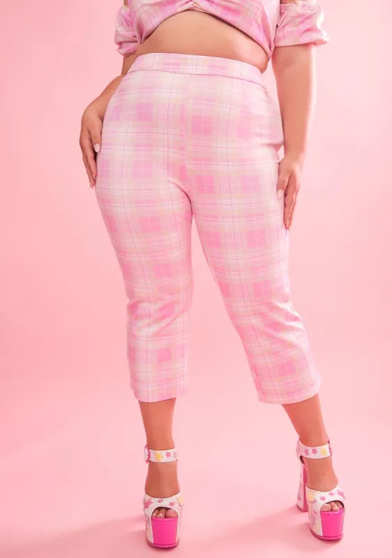 Plus That's My Jam Plaid Pedal Pushers sold by Dolls Kill