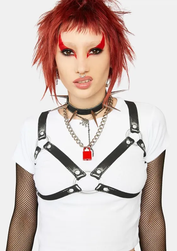 Devilish Deceit Harness Graphic Tee sold by Dolls Kill
