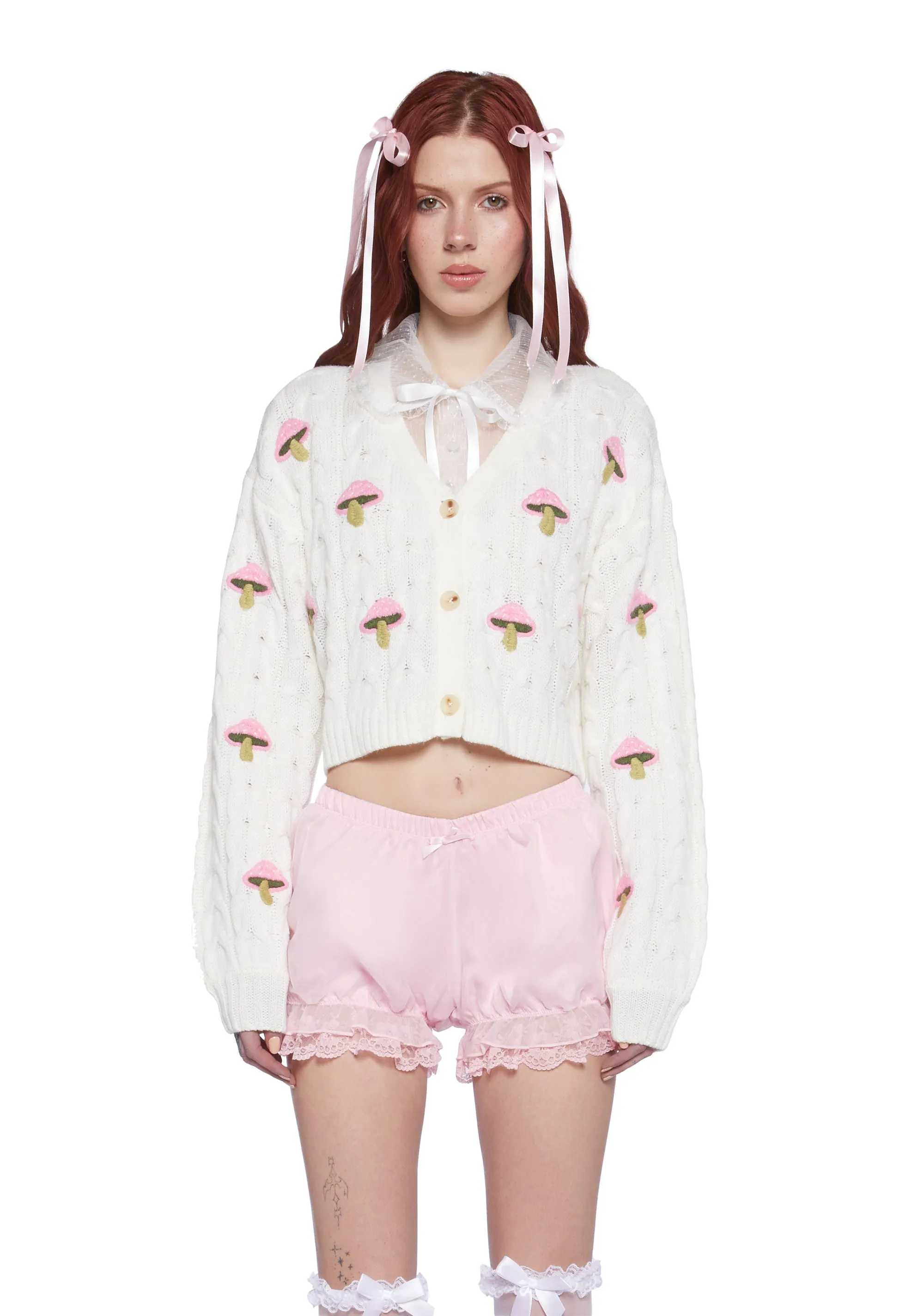 Lucky Charm Mushroom Cardigan sold by Dolls Kill