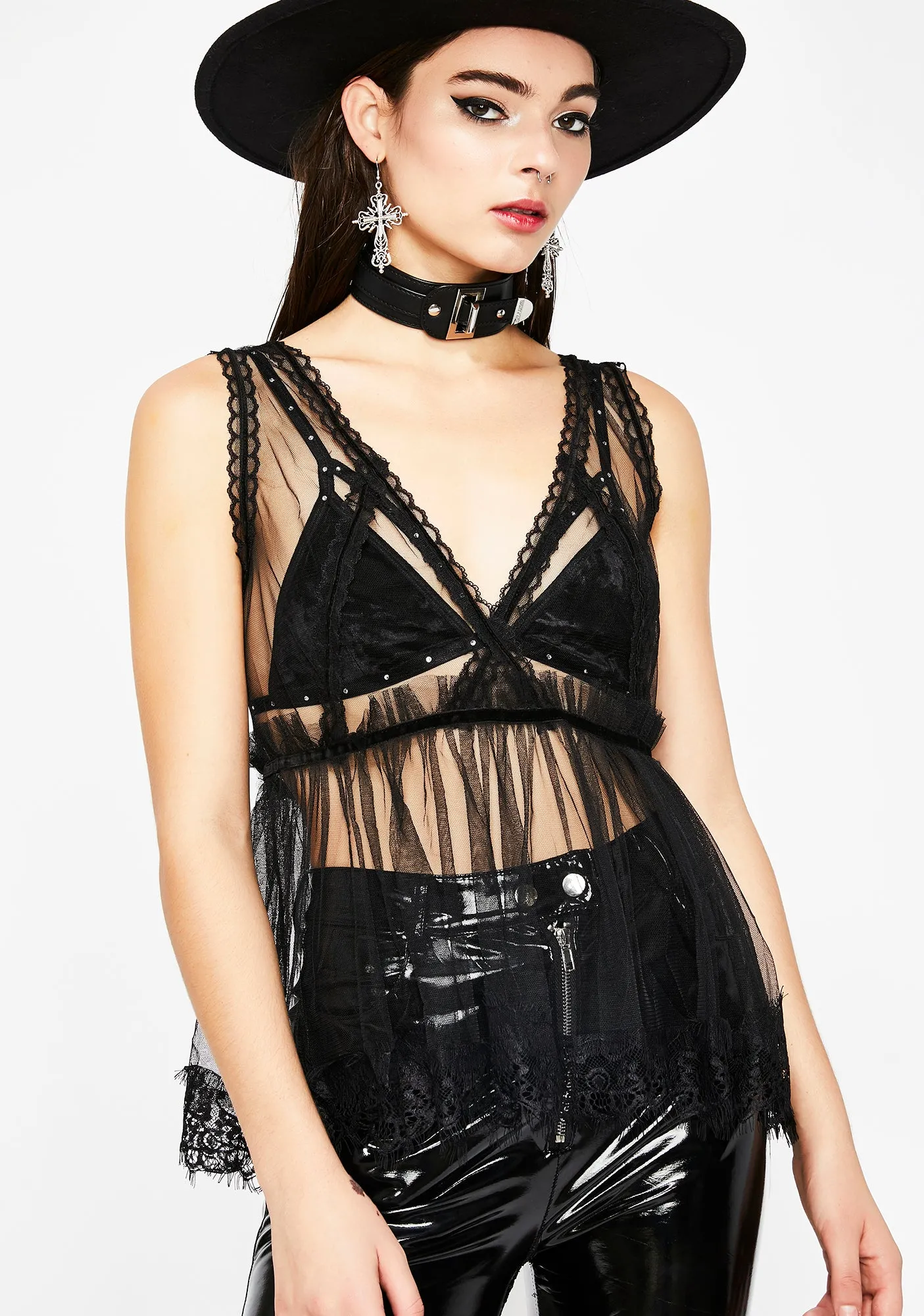 Darkest Dreams Sheer Tank sold by Dolls Kill product image thumbnail 3