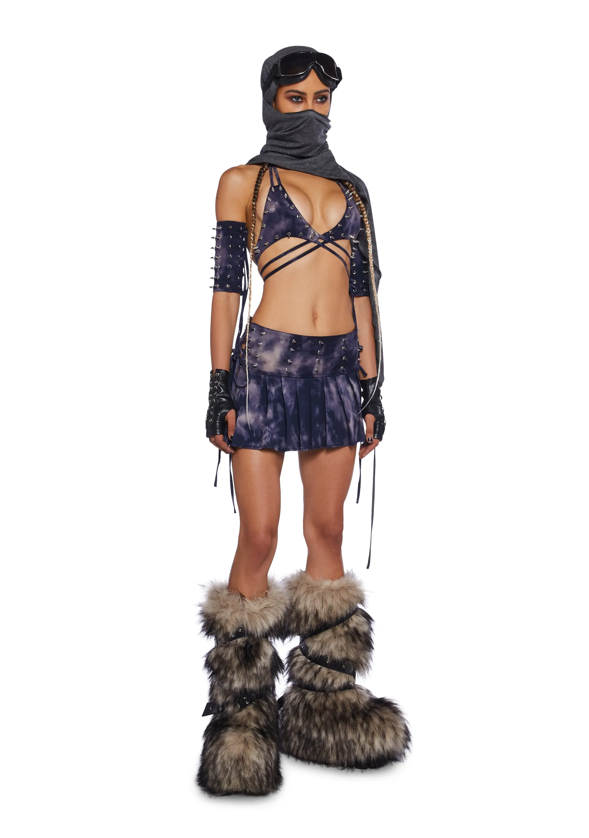 Racy Thoughts Bra And Cuffs Set - Purple sold by Dolls Kill product image thumbnail 2