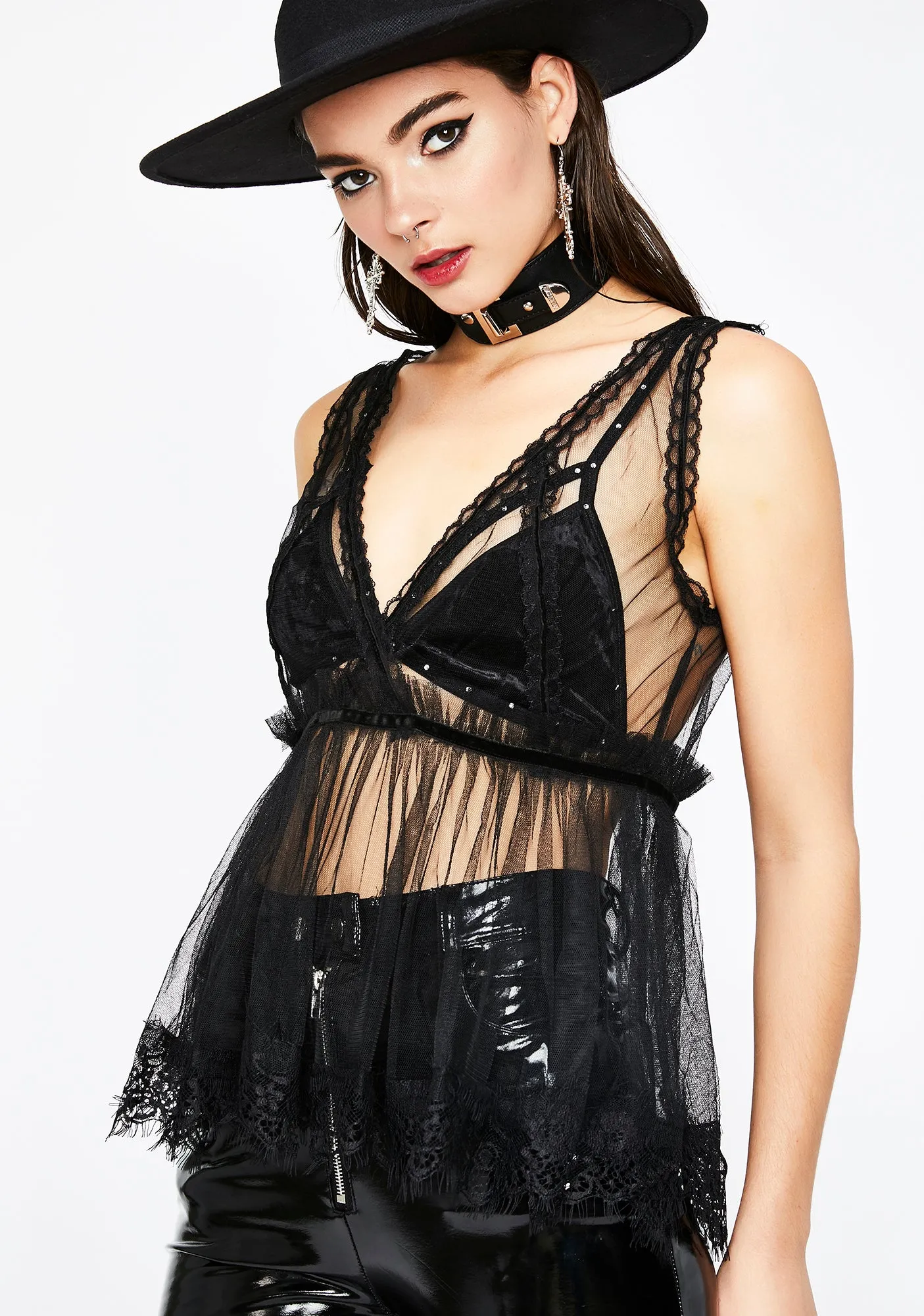 Darkest Dreams Sheer Tank sold by Dolls Kill
