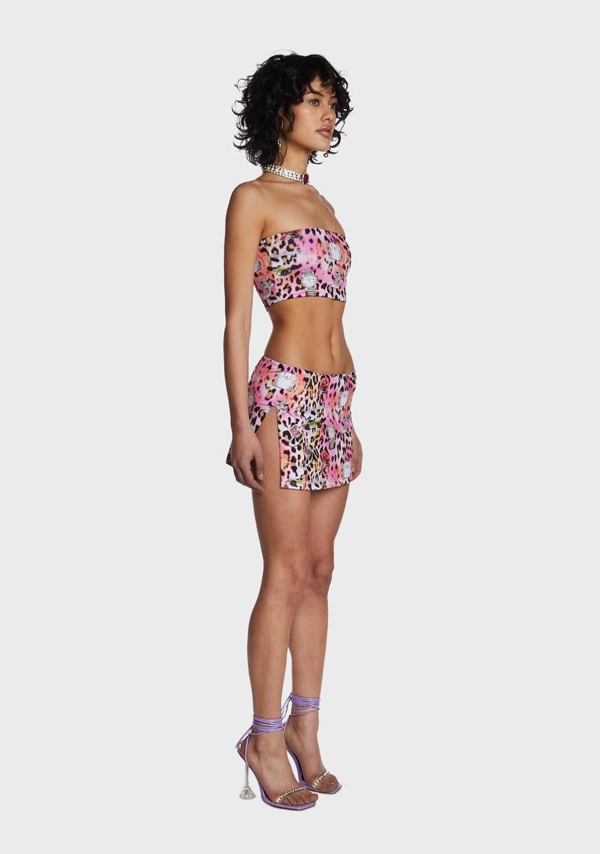 Leopard Print Mini Skirt Set sold by Dolls Kill product image thumbnail 3