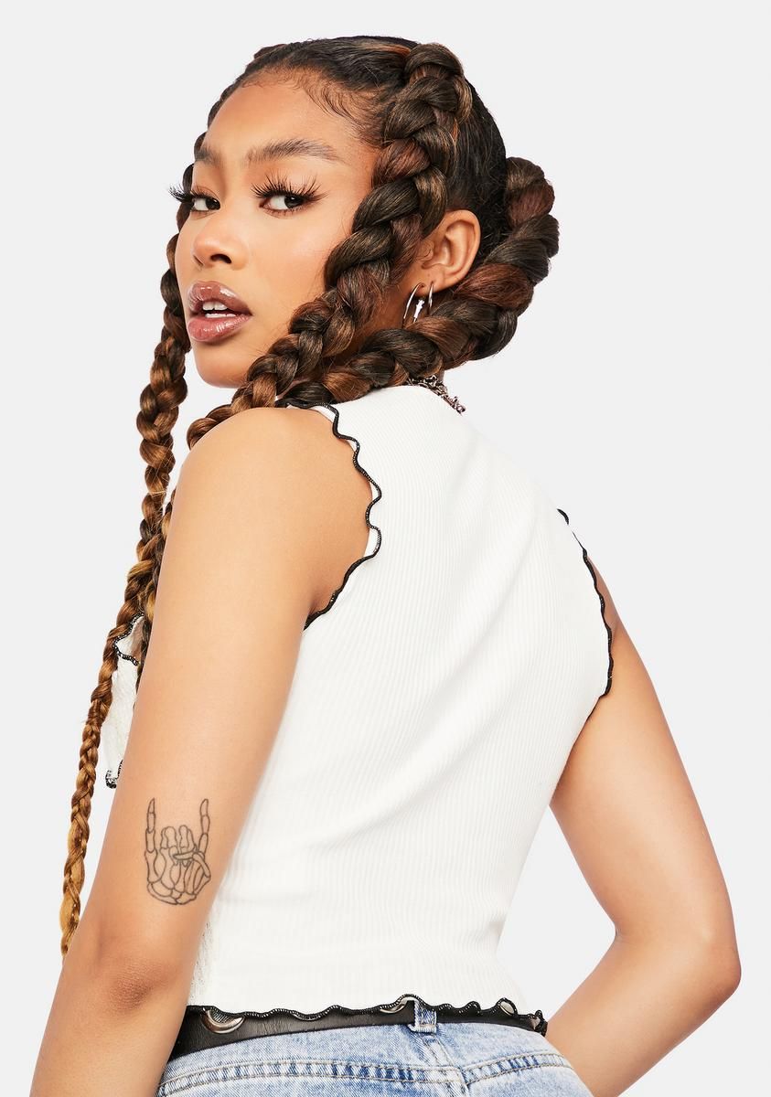 No Contest Patchwork Crop Tank sold by Dolls Kill product image thumbnail 4