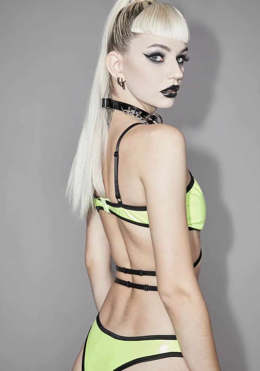 Toxic Touch Vinyl Lingerie Set sold by Dolls Kill product image thumbnail 4