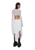 Echo Asymmetrical Mesh Wrap Dress - White sold by Dolls Kill