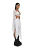 Echo Asymmetrical Mesh Wrap Dress - White sold by Dolls Kill