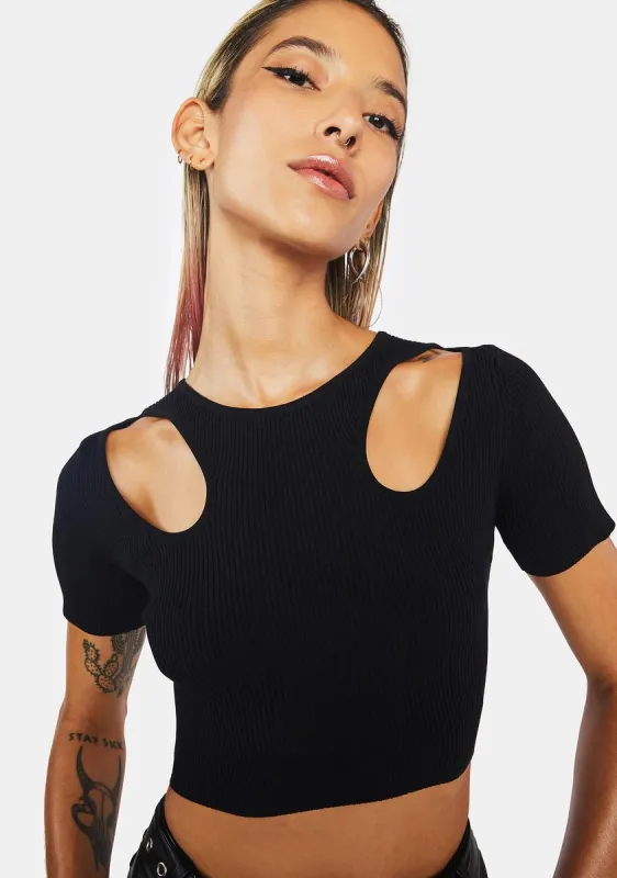 Noir Be Different Babe Cutout Crop Top sold by Dolls Kill