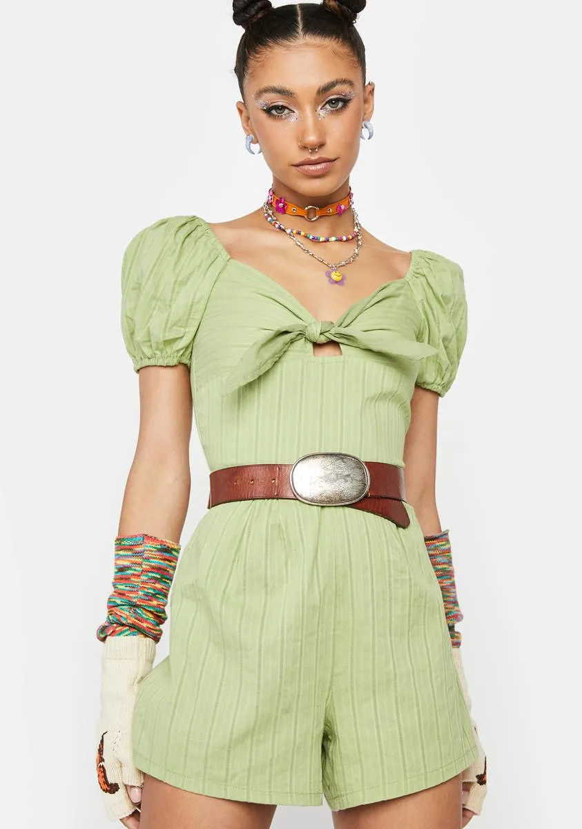 Tropical Sun Season Knotted Romper sold by Dolls Kill