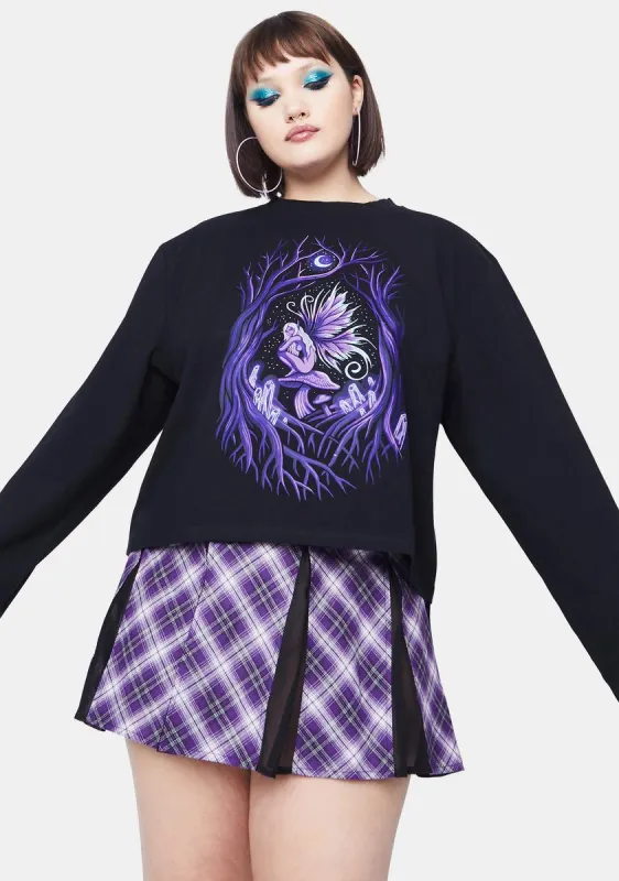 Miss Fairy Fanatic Screen Print Long Sleeve Oversized Tee sold by Dolls Kill