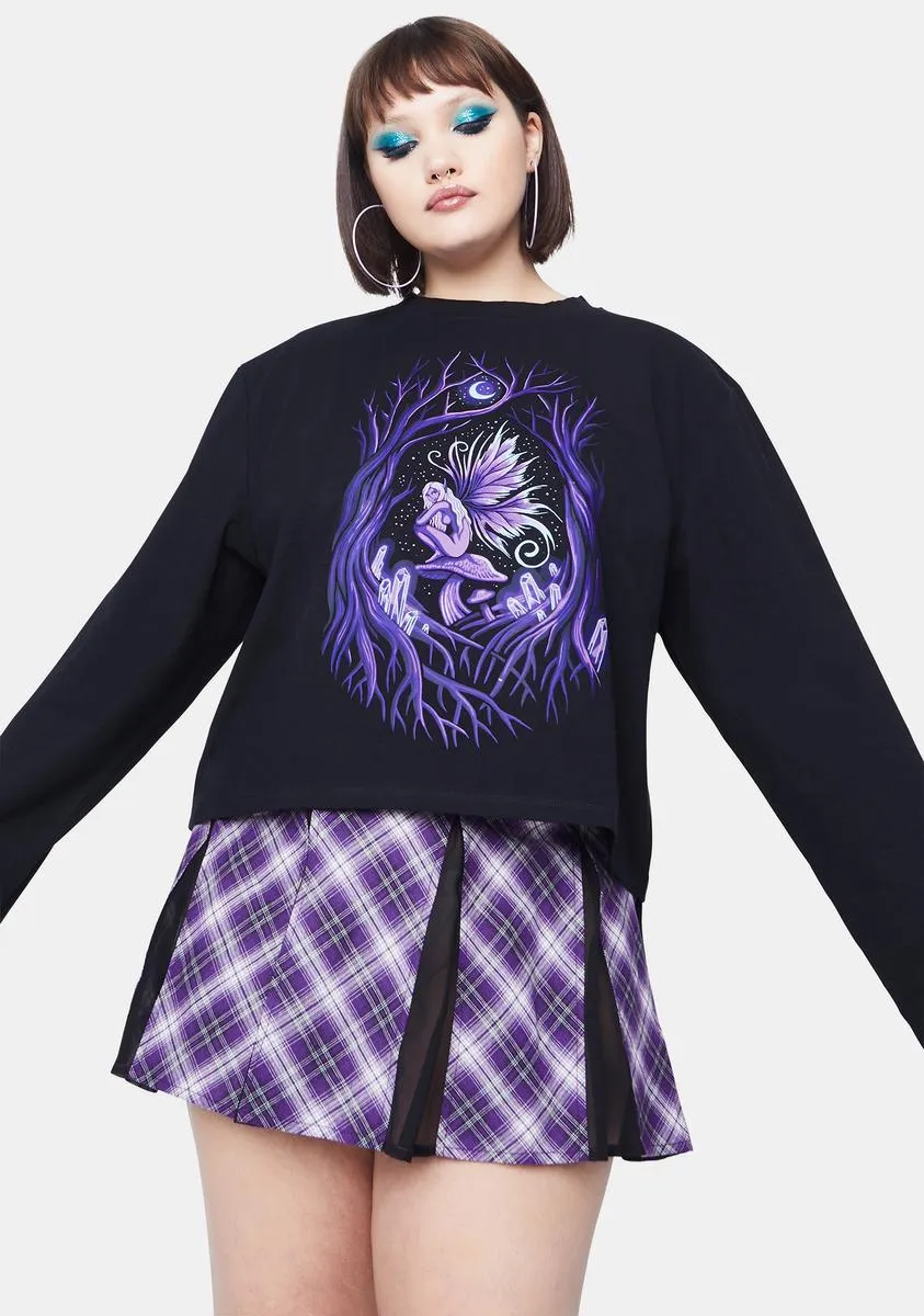 Miss Fairy Fanatic Screen Print Long Sleeve Oversized Tee sold by Dolls Kill