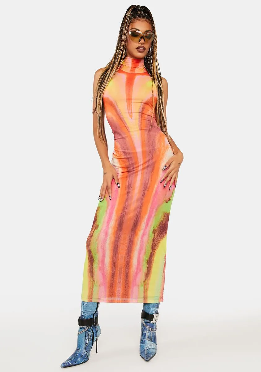 Neon Watercolor Serenity Midi Dress sold by Dolls Kill