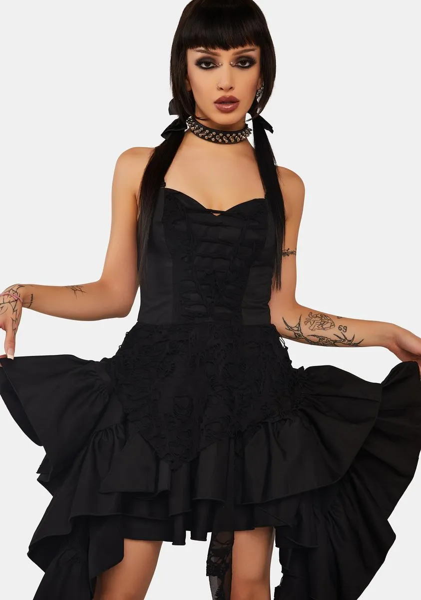 Punk Rock Shredded Irregular Frilly Zip Dress sold by Dolls Kill product image thumbnail 2