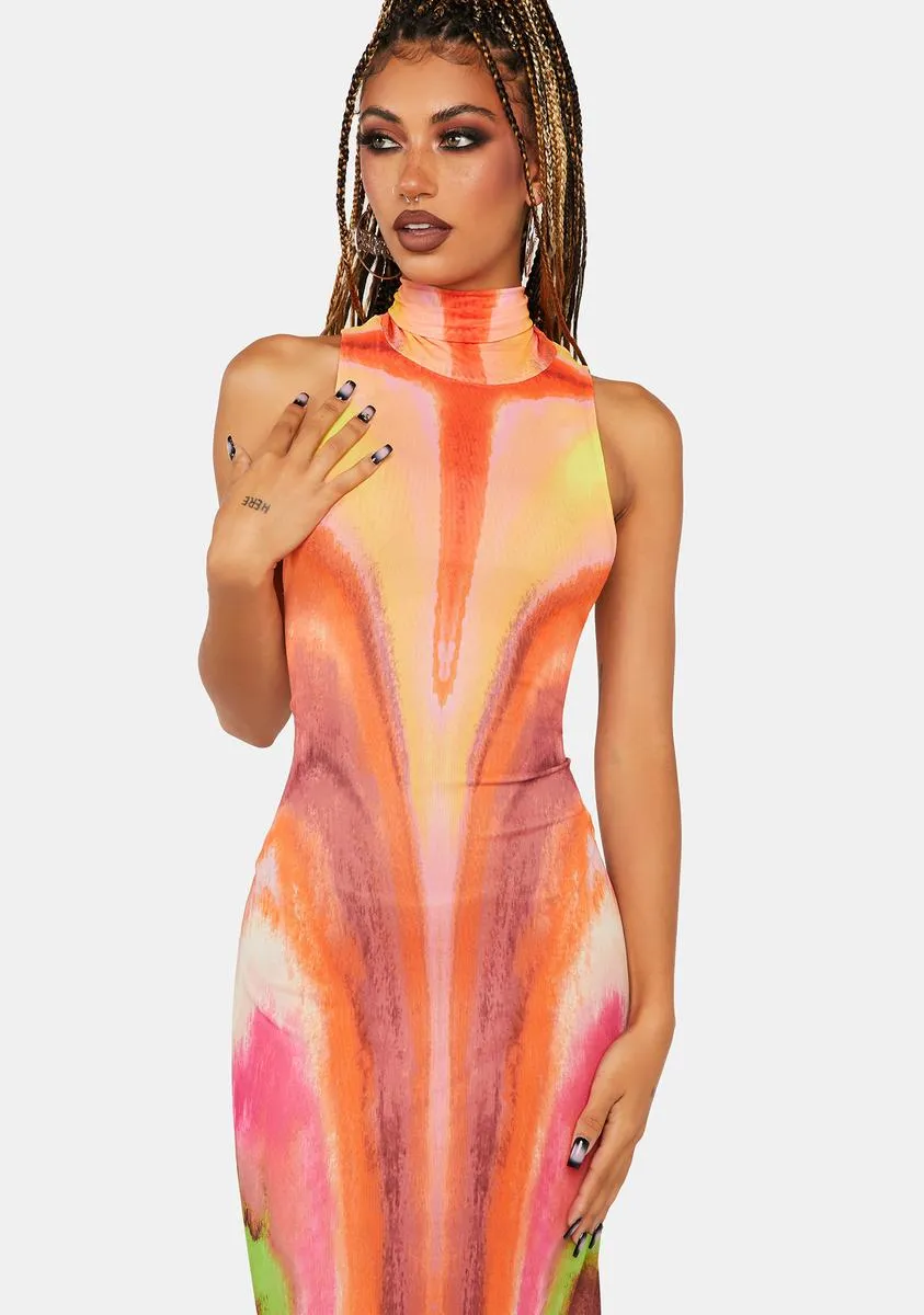 Neon Watercolor Serenity Midi Dress sold by Dolls Kill product image thumbnail 2