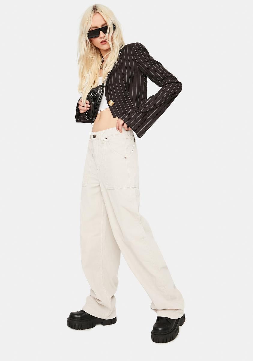 Ivory Corduroy Puddle Trousers sold by Dolls Kill product image thumbnail 2