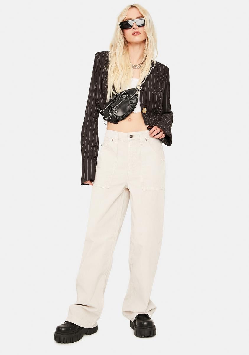 Ivory Corduroy Puddle Trousers sold by Dolls Kill product image thumbnail 3