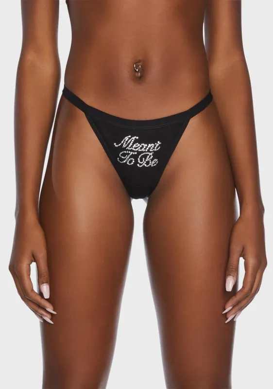 Meant To Be Rhinestone Thong sold by Dolls Kill