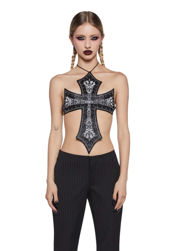 Unholy Conquest Crop Top sold by Dolls Kill