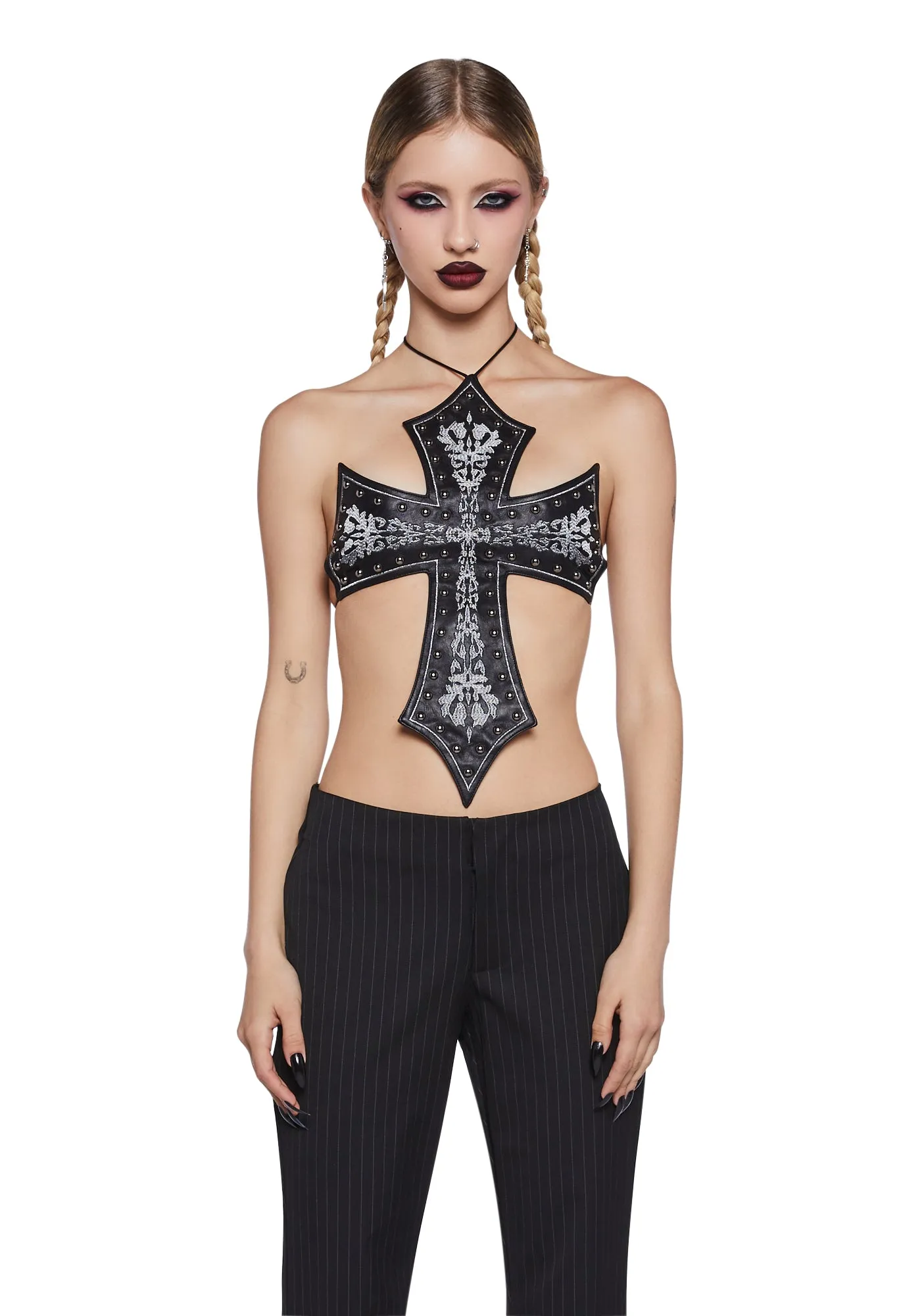 Unholy Conquest Crop Top sold by Dolls Kill