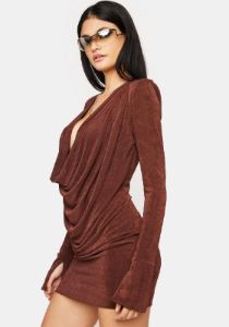 Rhythm Shaker Cowl Neck Mini Dress sold by Dolls Kill