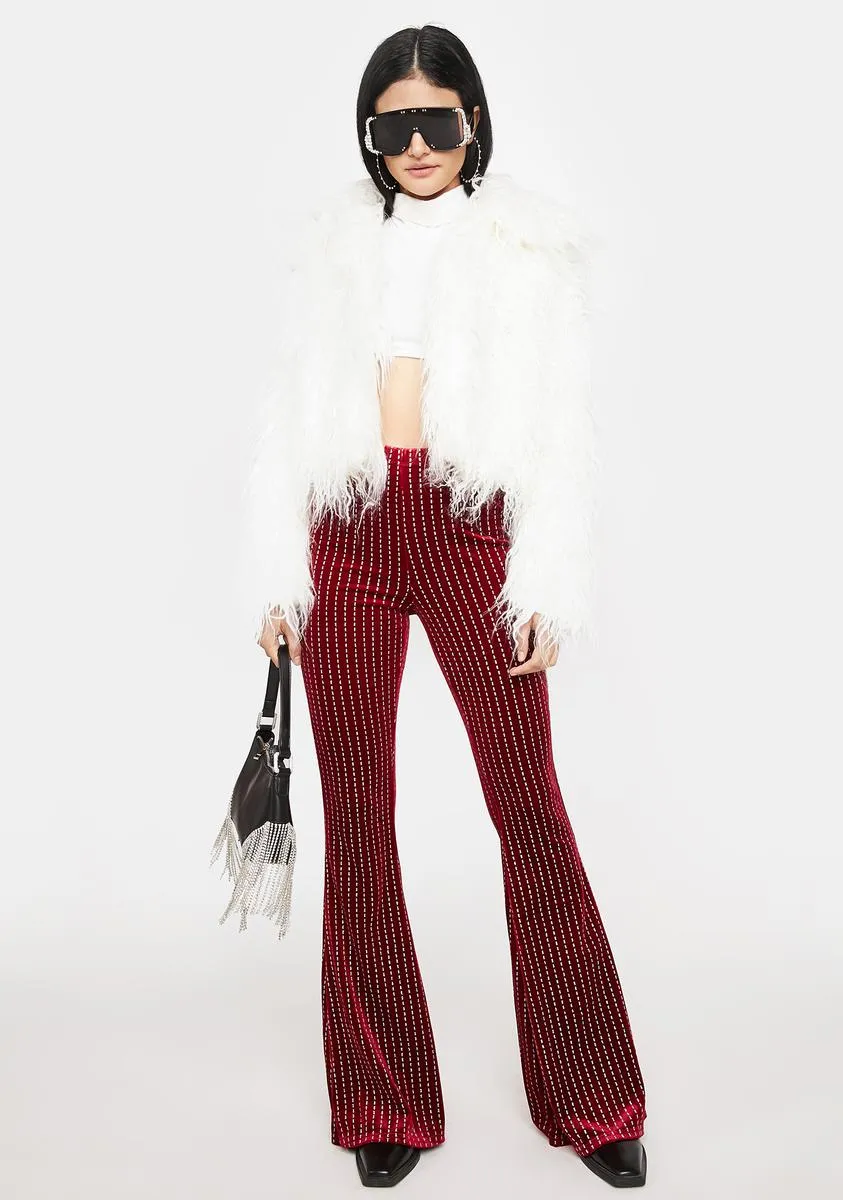 Wine New Life Glitter Flare Pants sold by Dolls Kill product image thumbnail 2